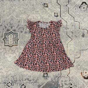 Posh Peanut pink leopard print dress, 2T